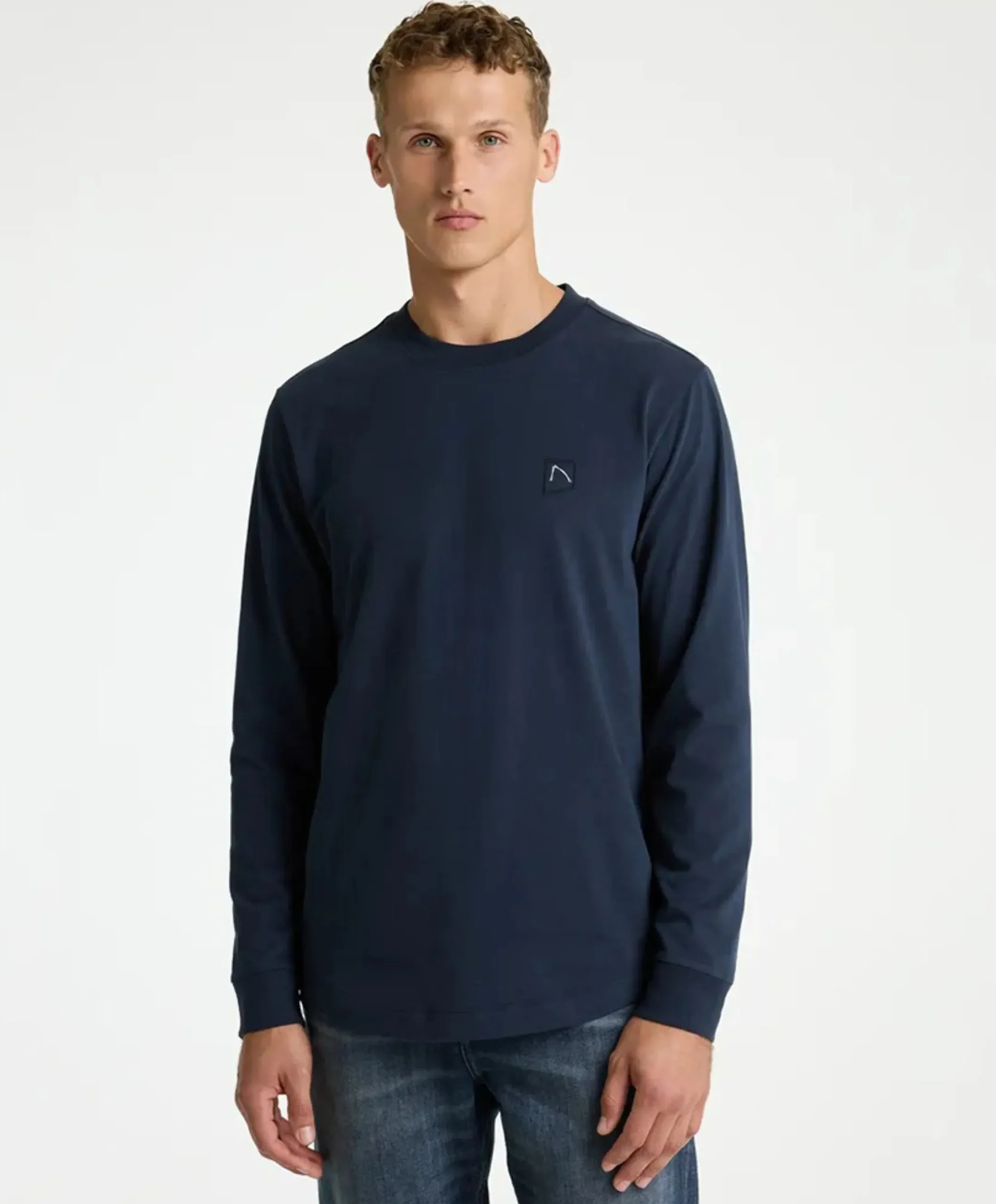 Heren longsleeve blauw
