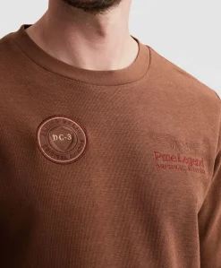 Heren longsleeve bruin