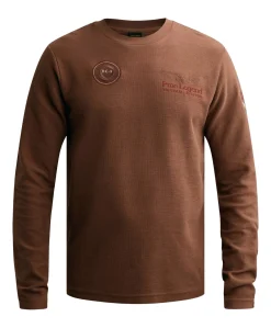 Heren longsleeve bruin
