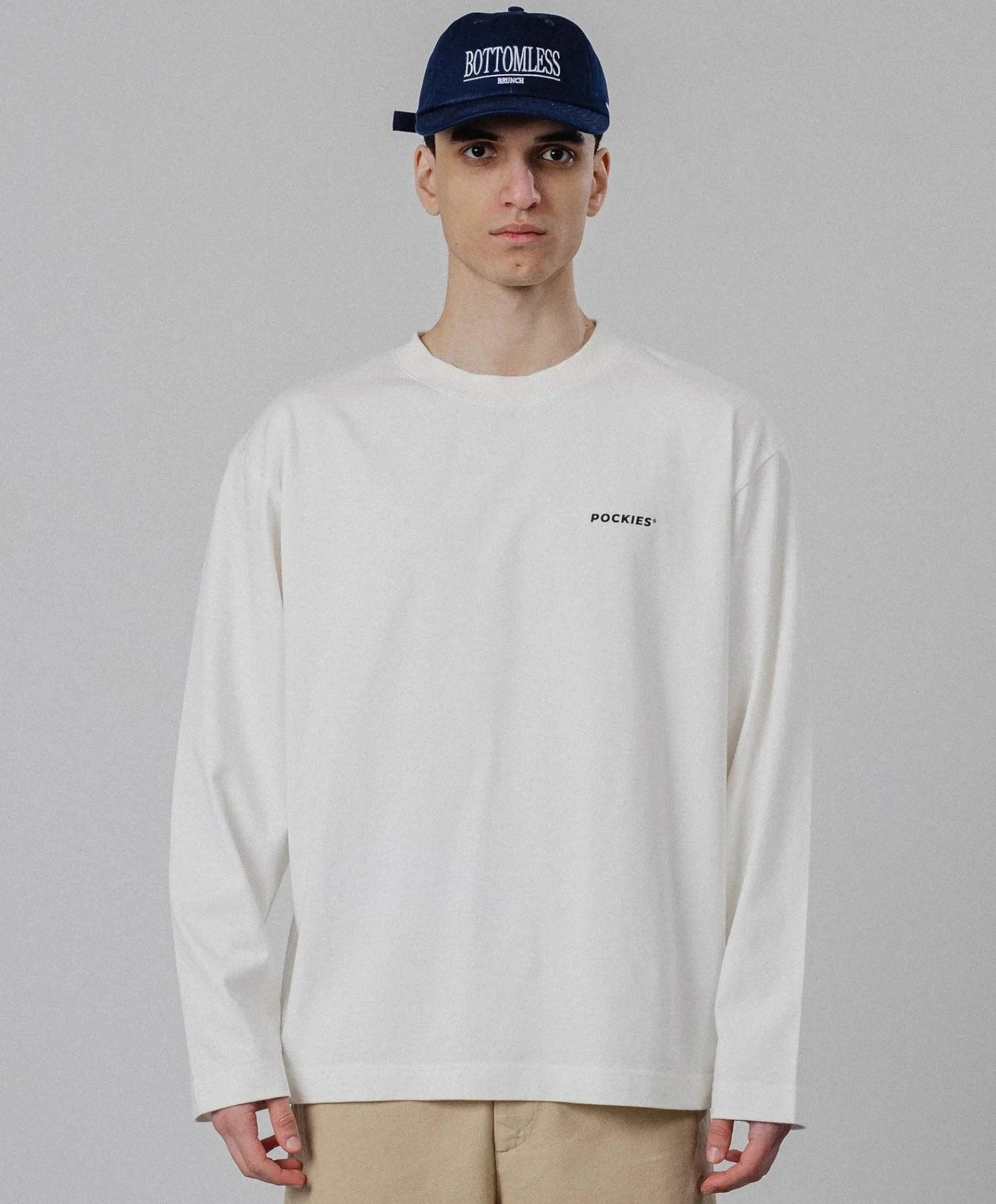 Heren longsleeve ecru
