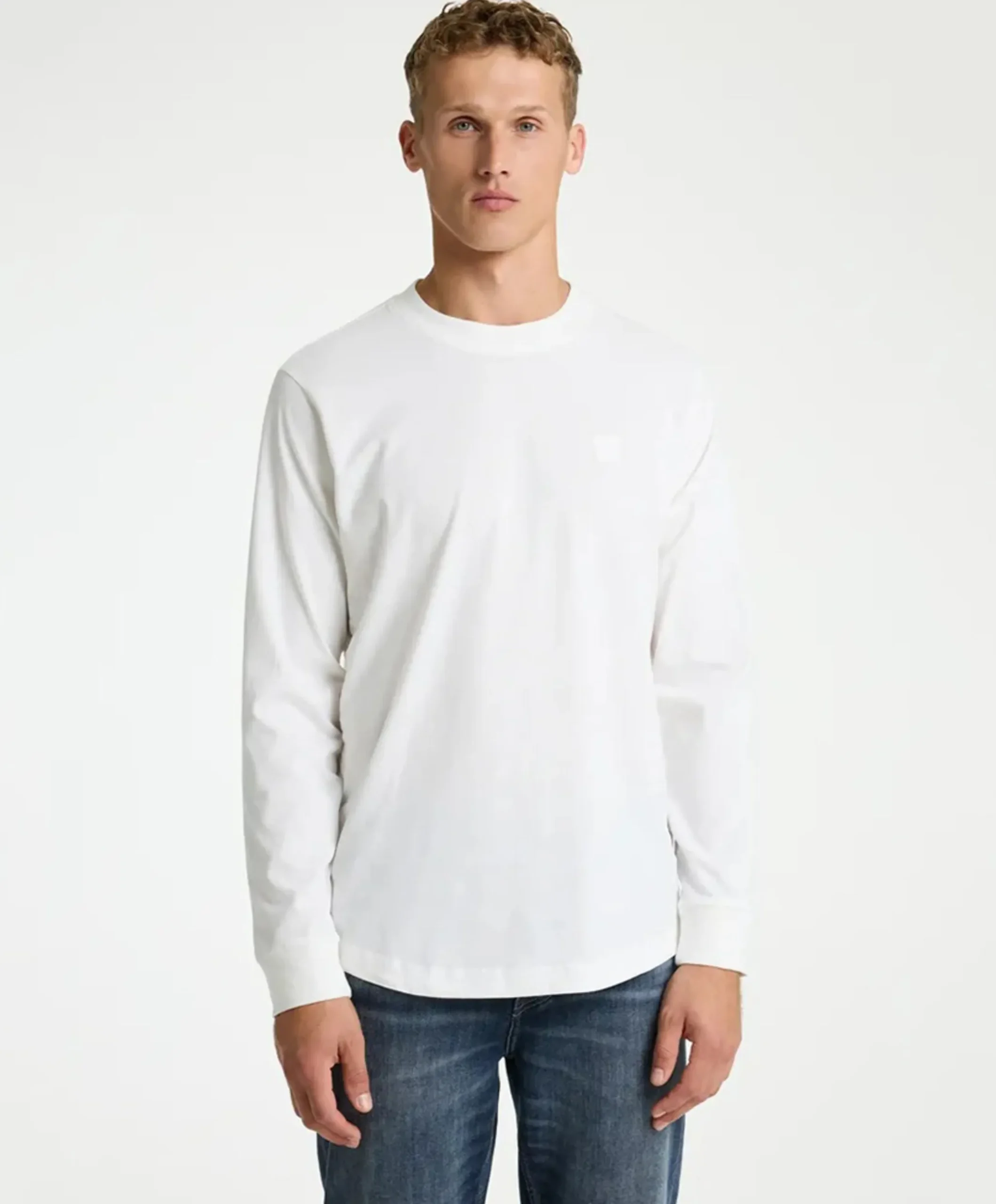 Heren longsleeve ecru