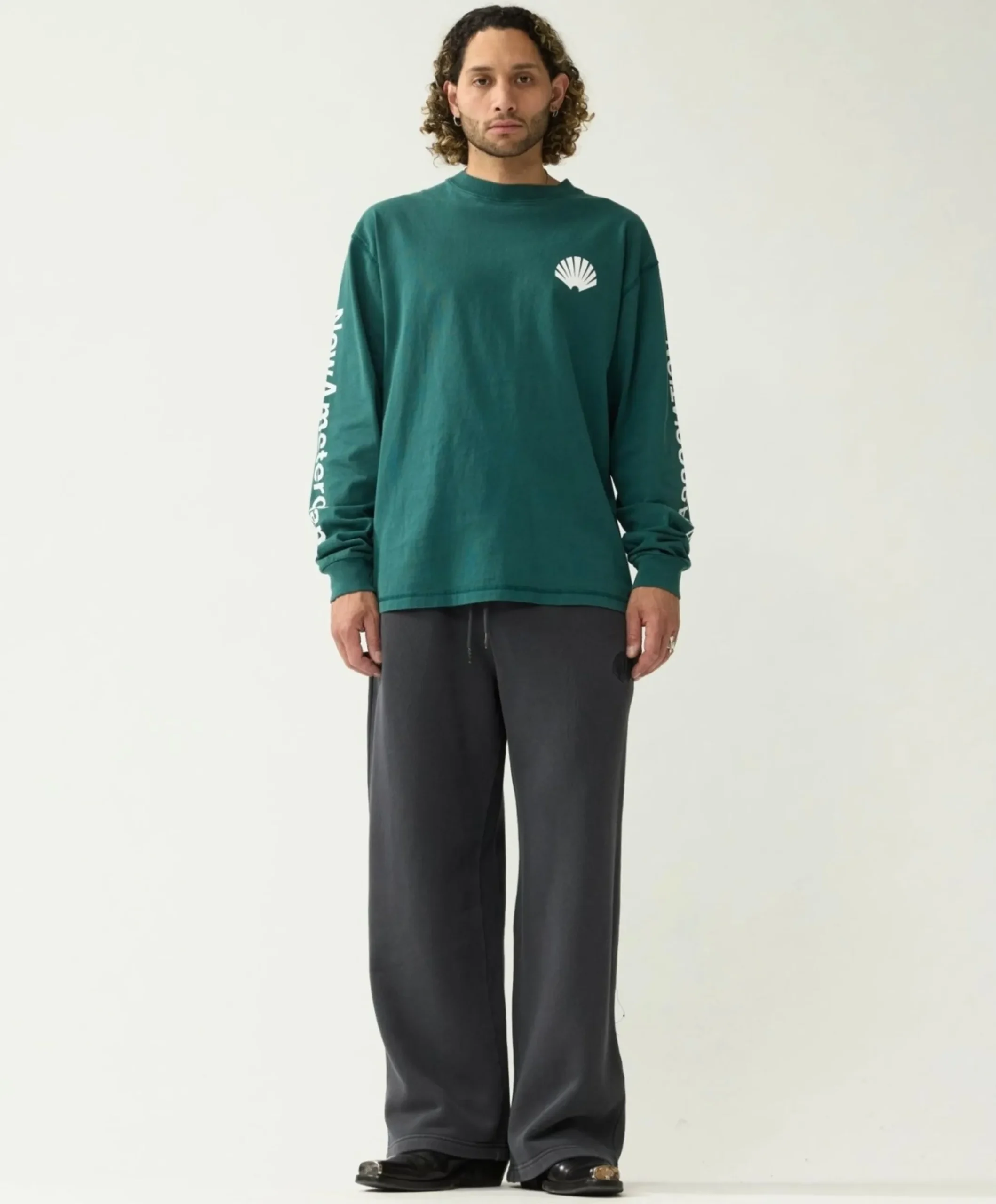 Heren longsleeve groen