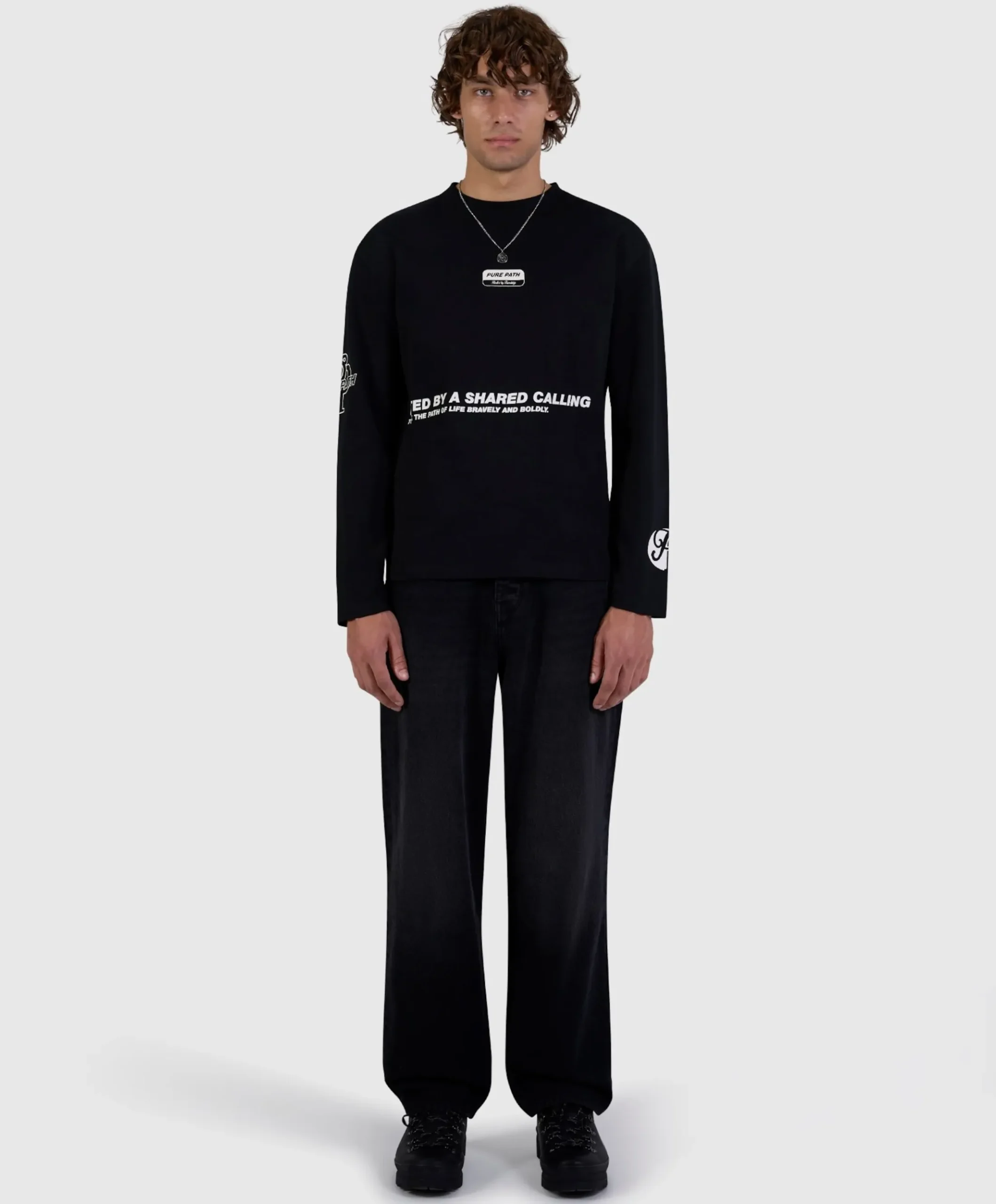 Heren longsleeve zwart