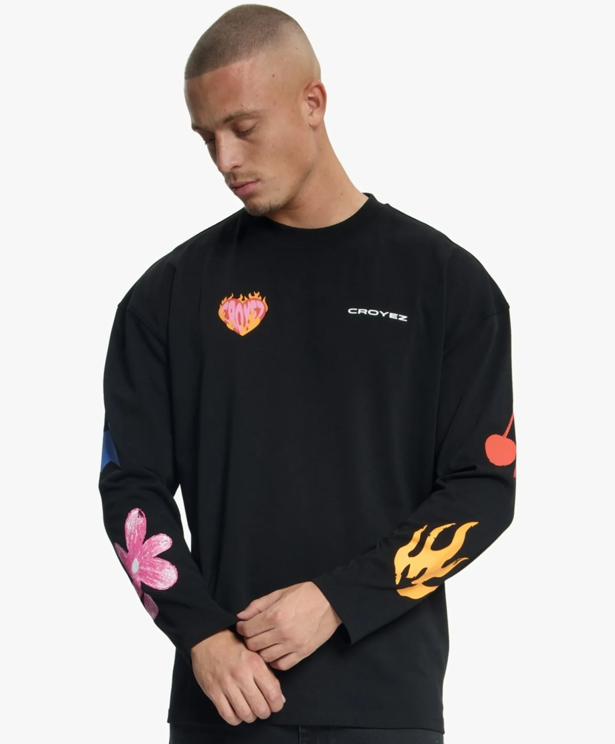 Heren longsleeve zwart