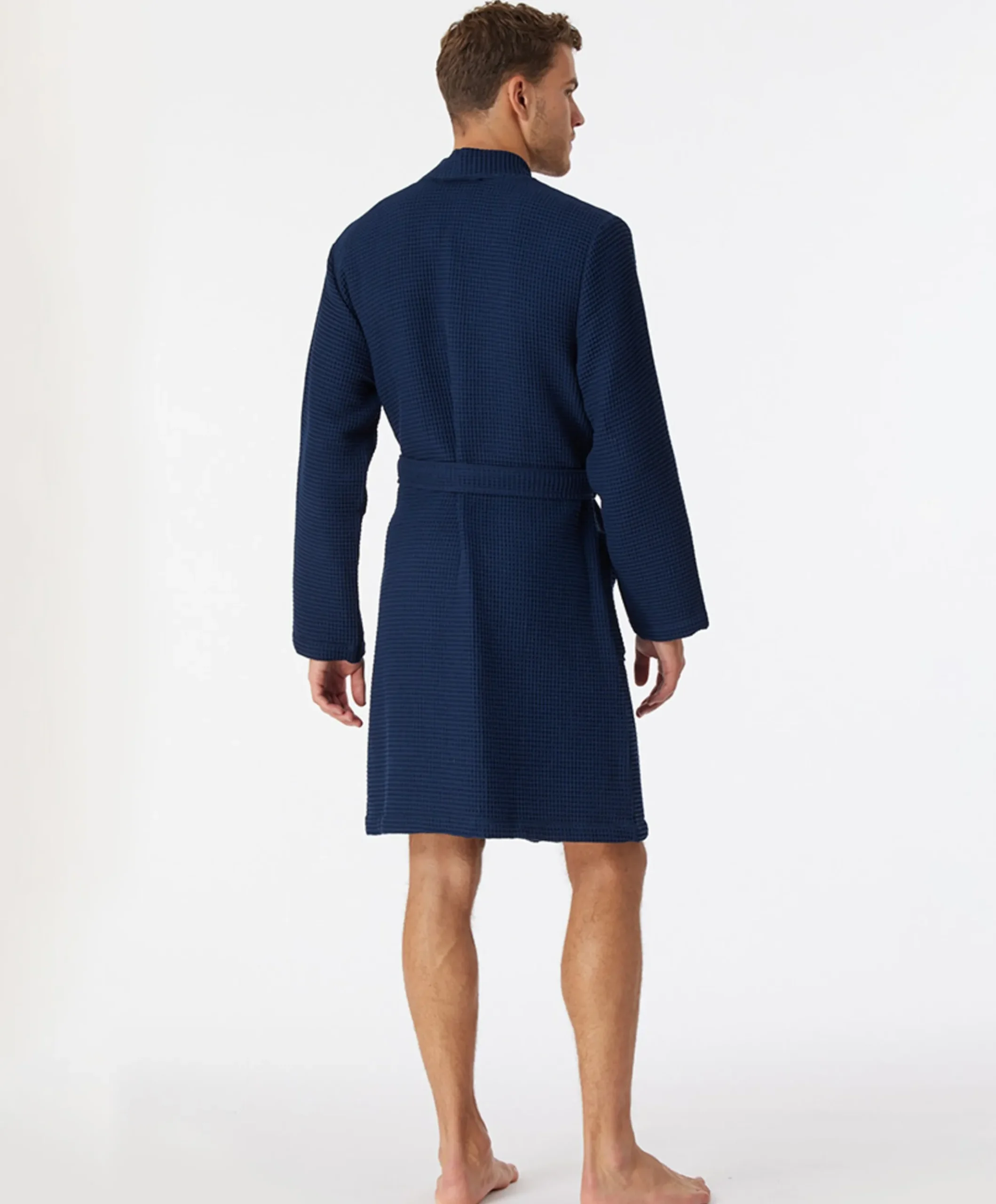Heren ochtendjas blauw