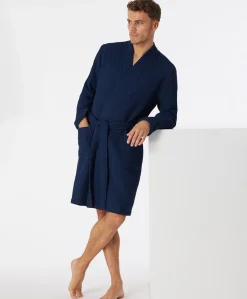 Heren ochtendjas blauw