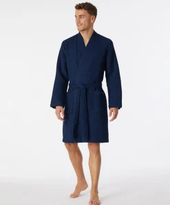 Heren ochtendjas blauw
