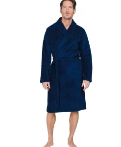 Heren ochtendjas blauw