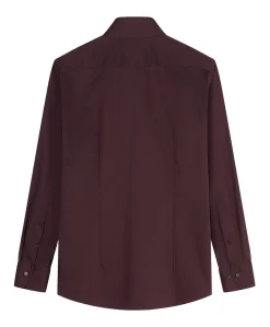 Heren overhemd extra lange mouw bordeaux