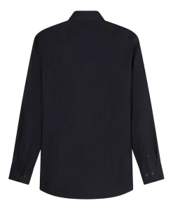 Heren overhemd extra lange mouw blauw