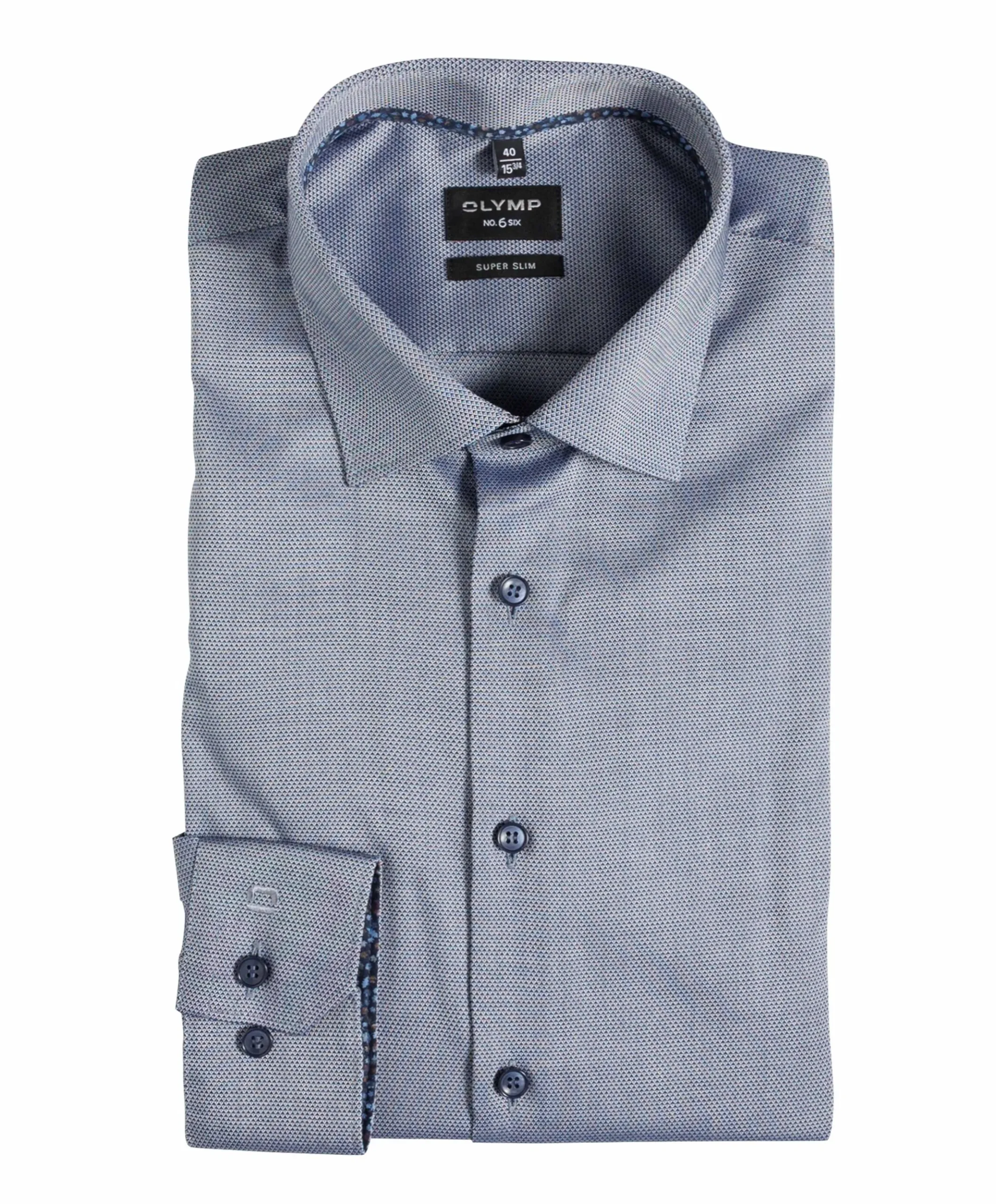 Heren overhemd extra lange mouw blauw