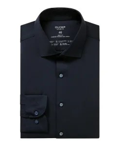 Heren overhemd extra lange mouw blauw