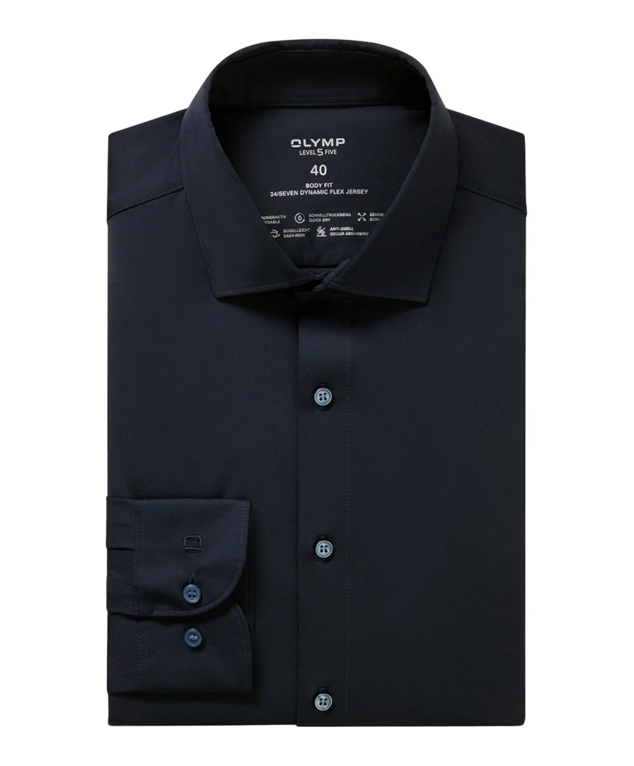 Heren overhemd extra lange mouw blauw
