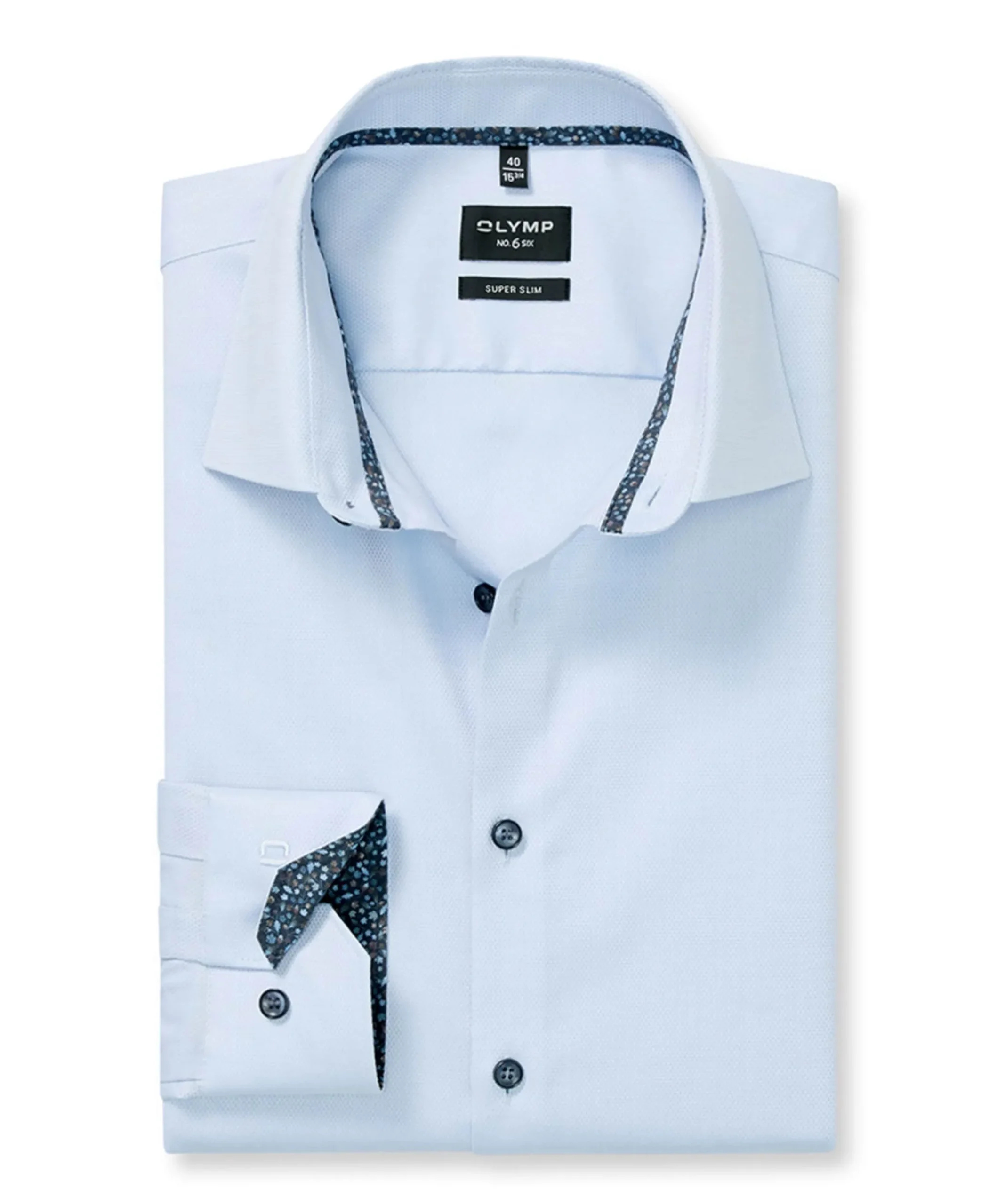 Heren overhemd extra lange mouw blauw
