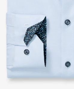 Heren overhemd extra lange mouw blauw