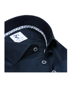 Heren overhemd extra lange mouw blauw