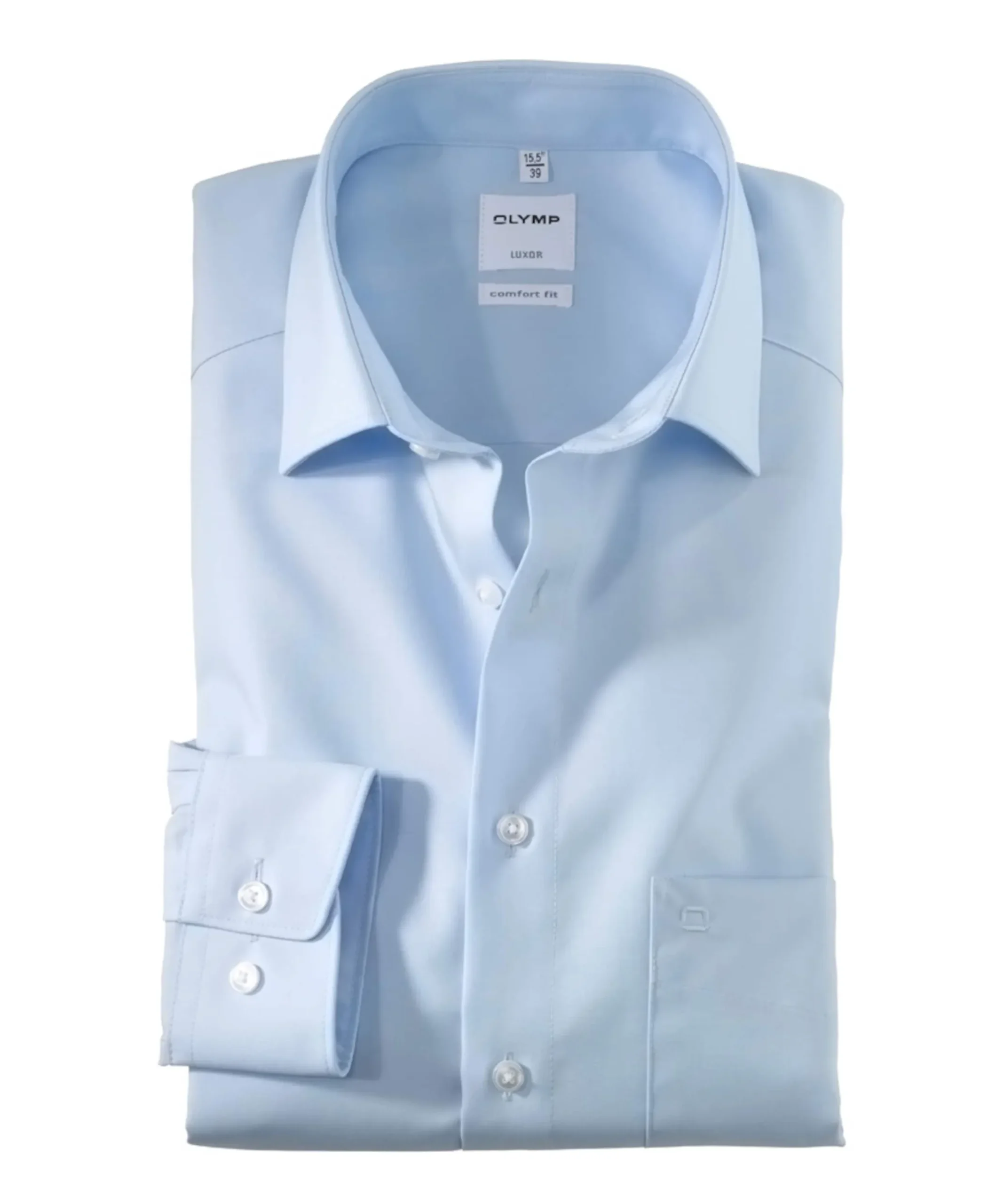 Heren overhemd extra lange mouw blauw