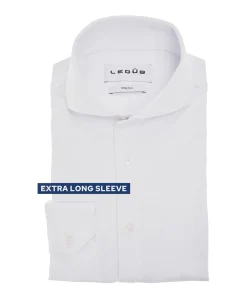 Heren overhemd extra lange mouw wit