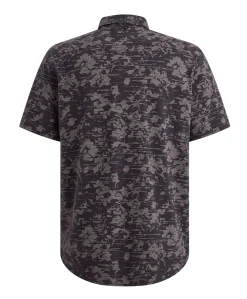 Heren overhemd korte mouw blauw