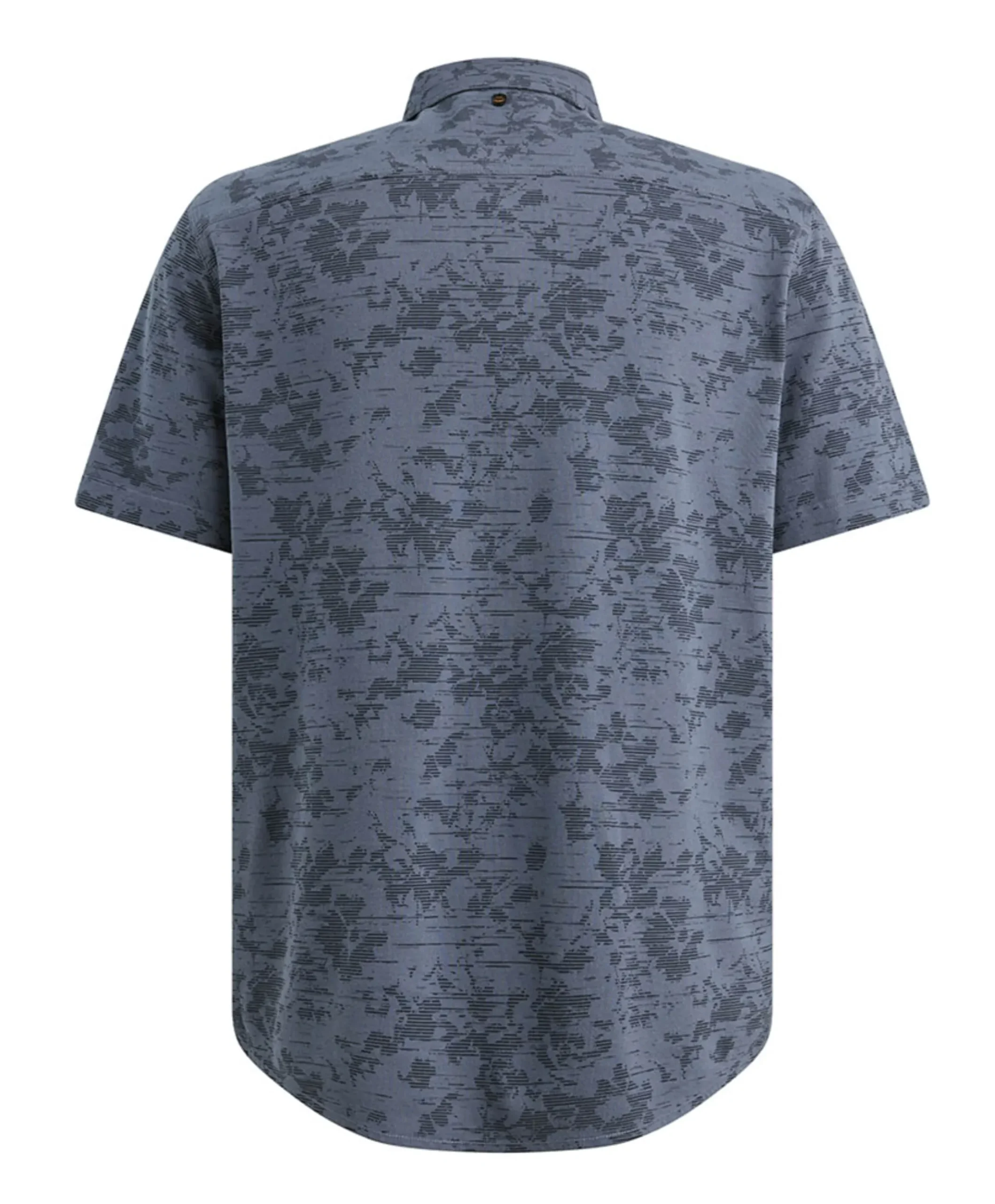 Heren overhemd korte mouw blauw