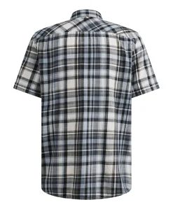 Heren overhemd korte mouw blauw