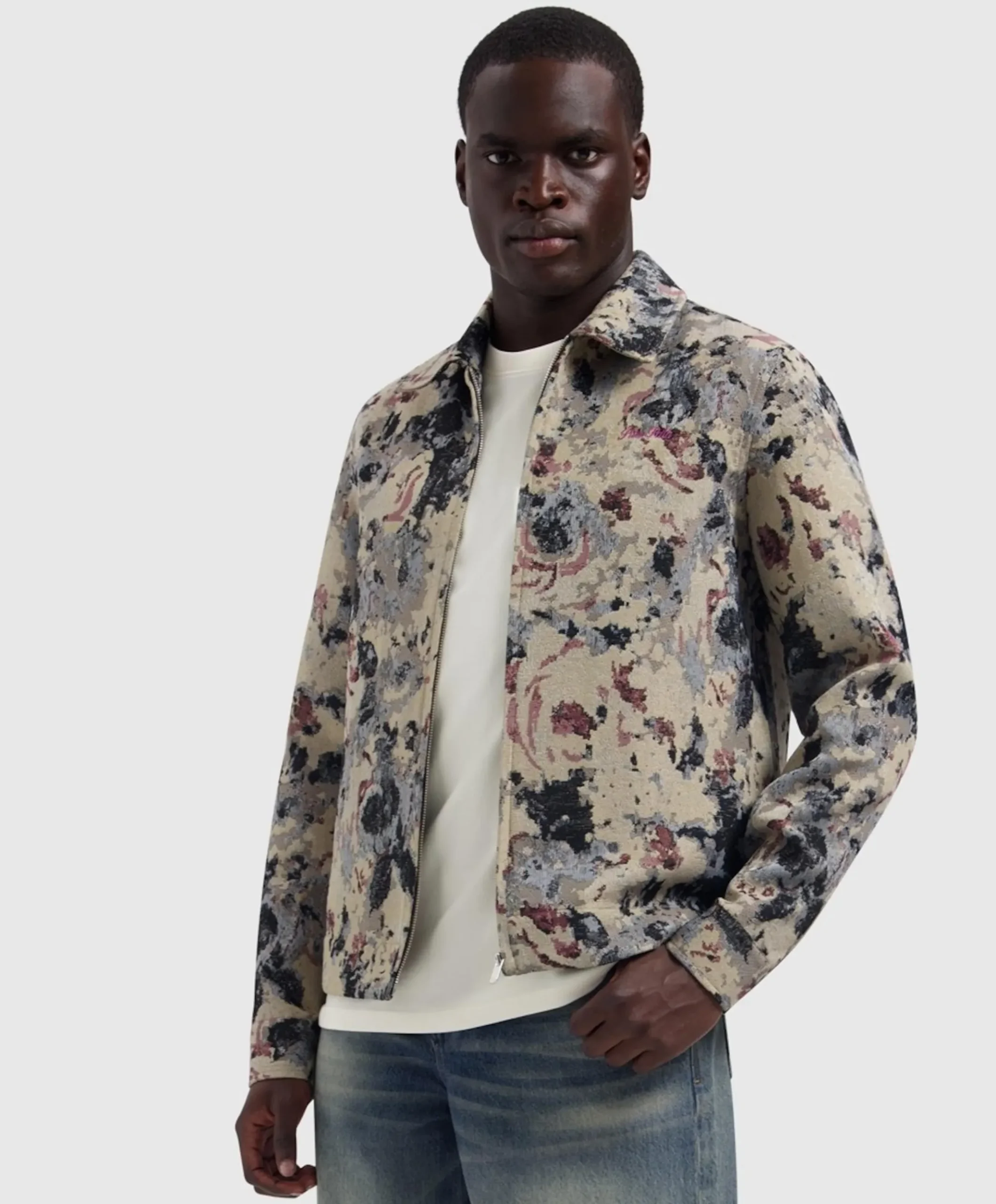 Heren overhemd lange mouw beige