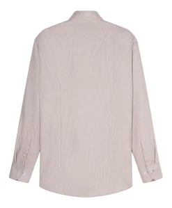 Heren overhemd lange mouw beige