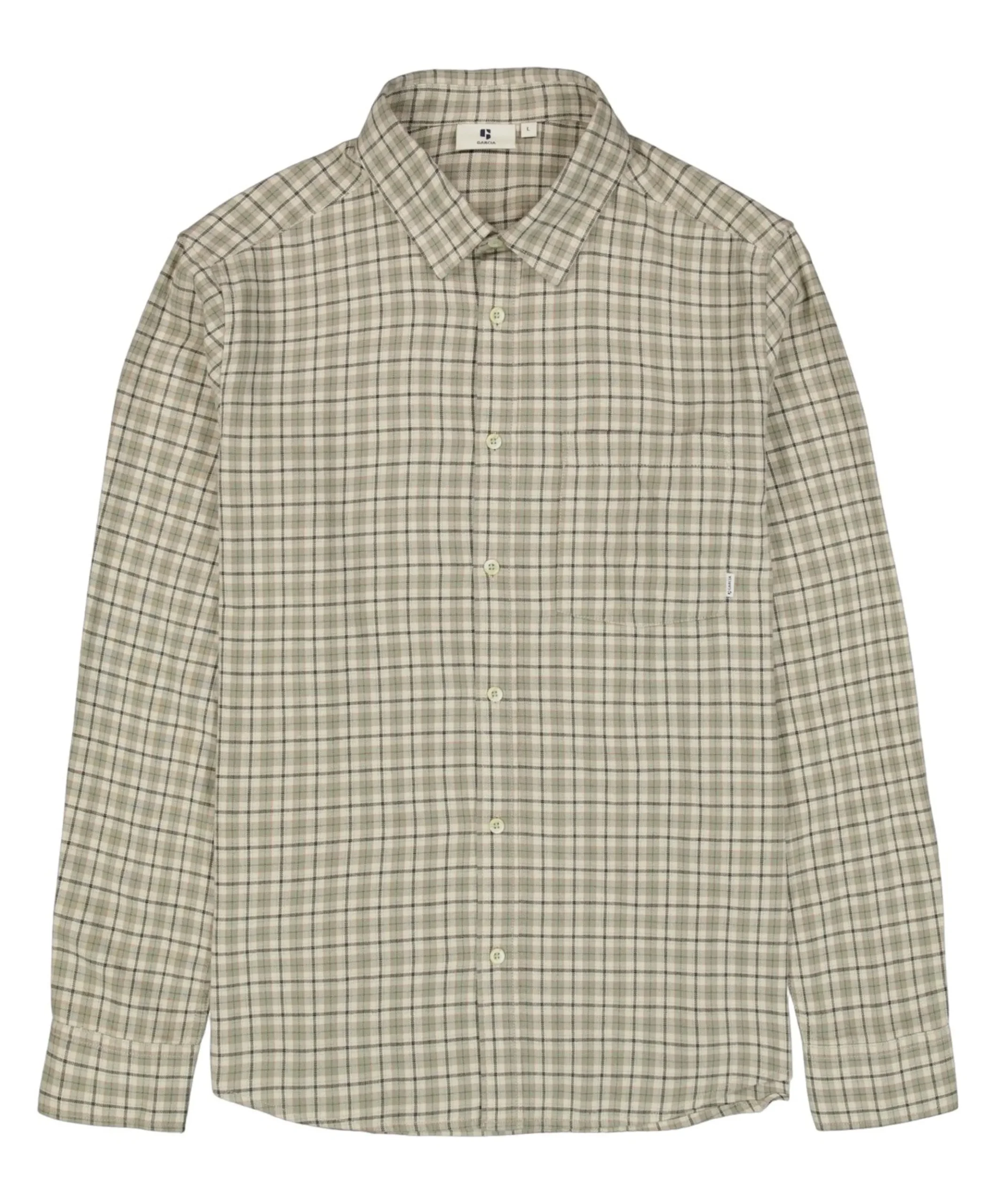 Heren overhemd lange mouw beige