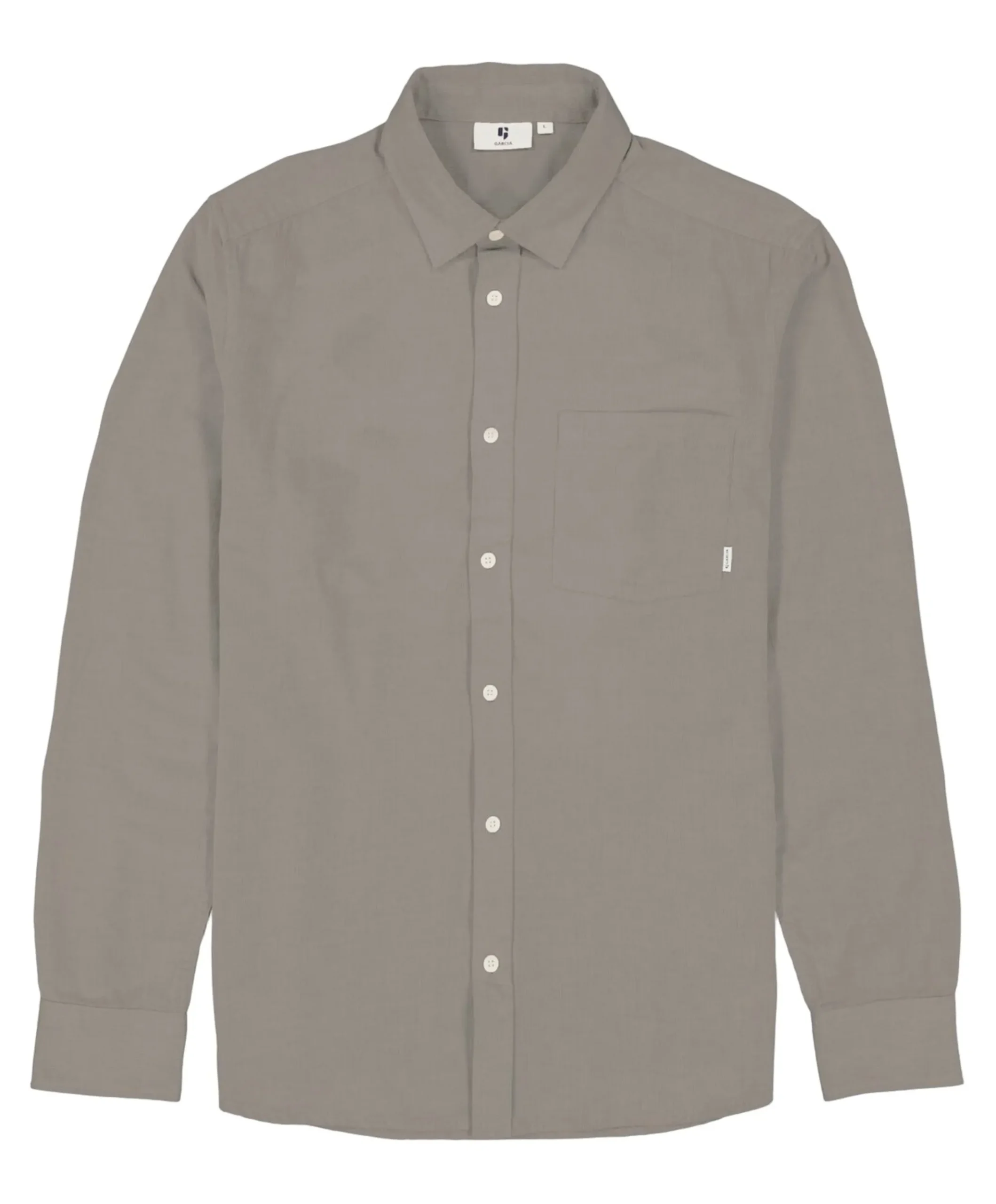 Heren overhemd lange mouw beige