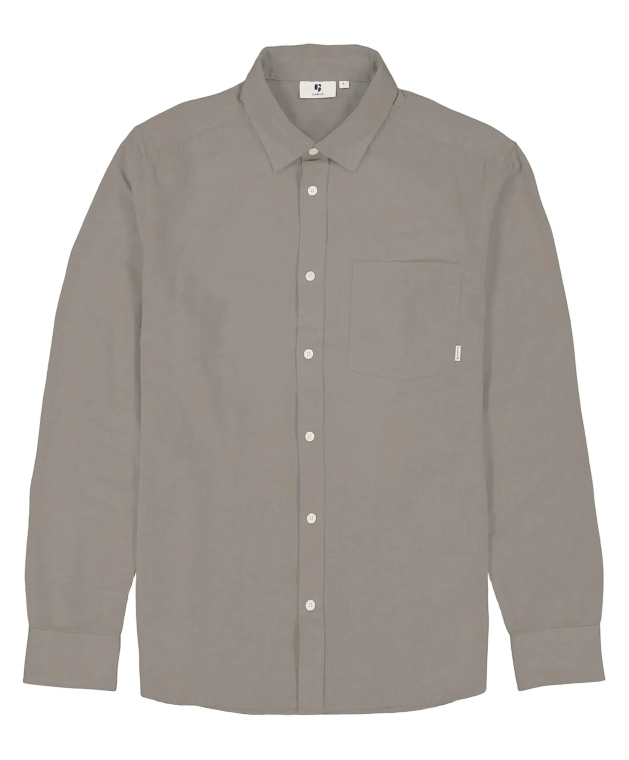 Heren overhemd lange mouw beige