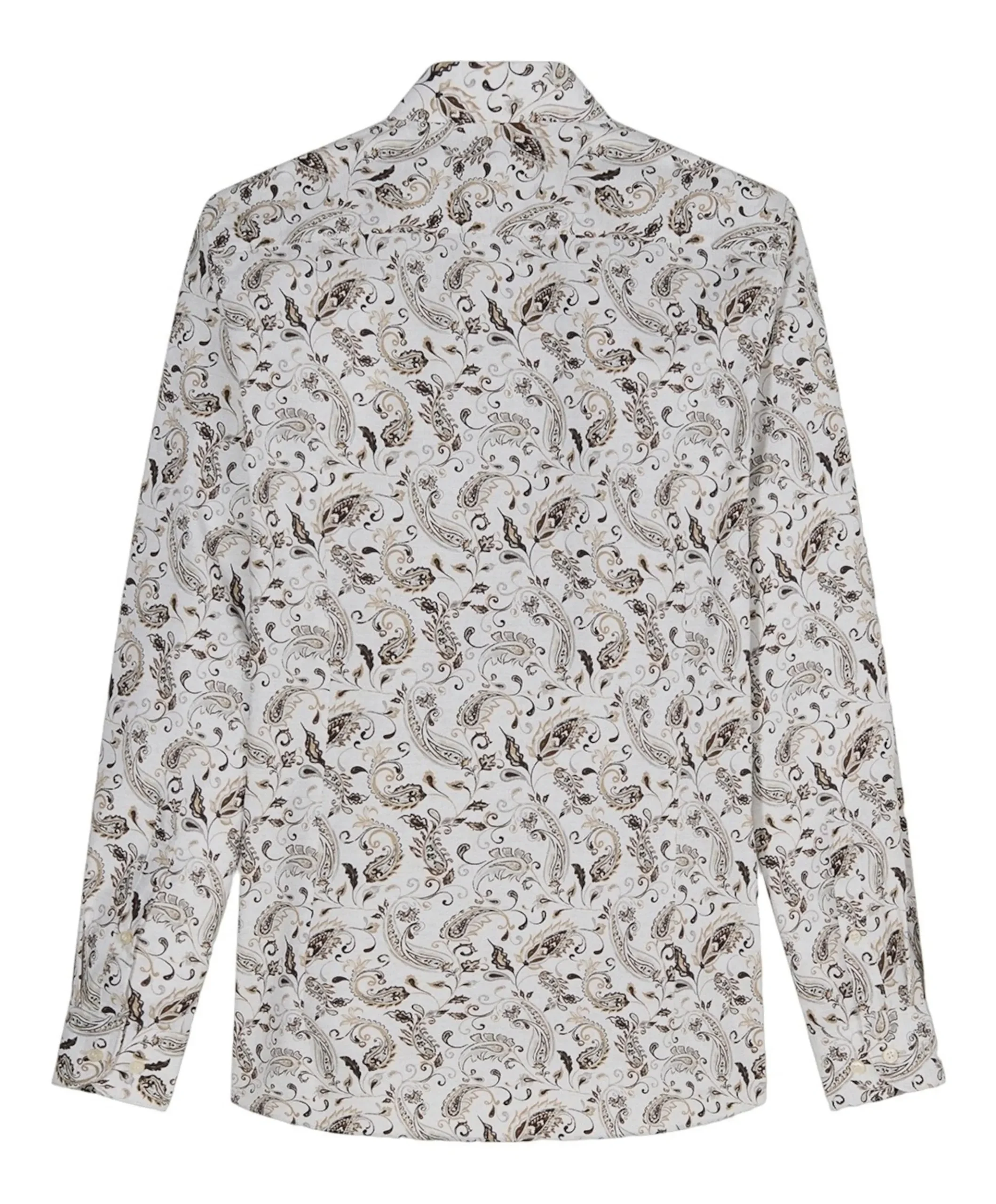 Heren overhemd lange mouw beige
