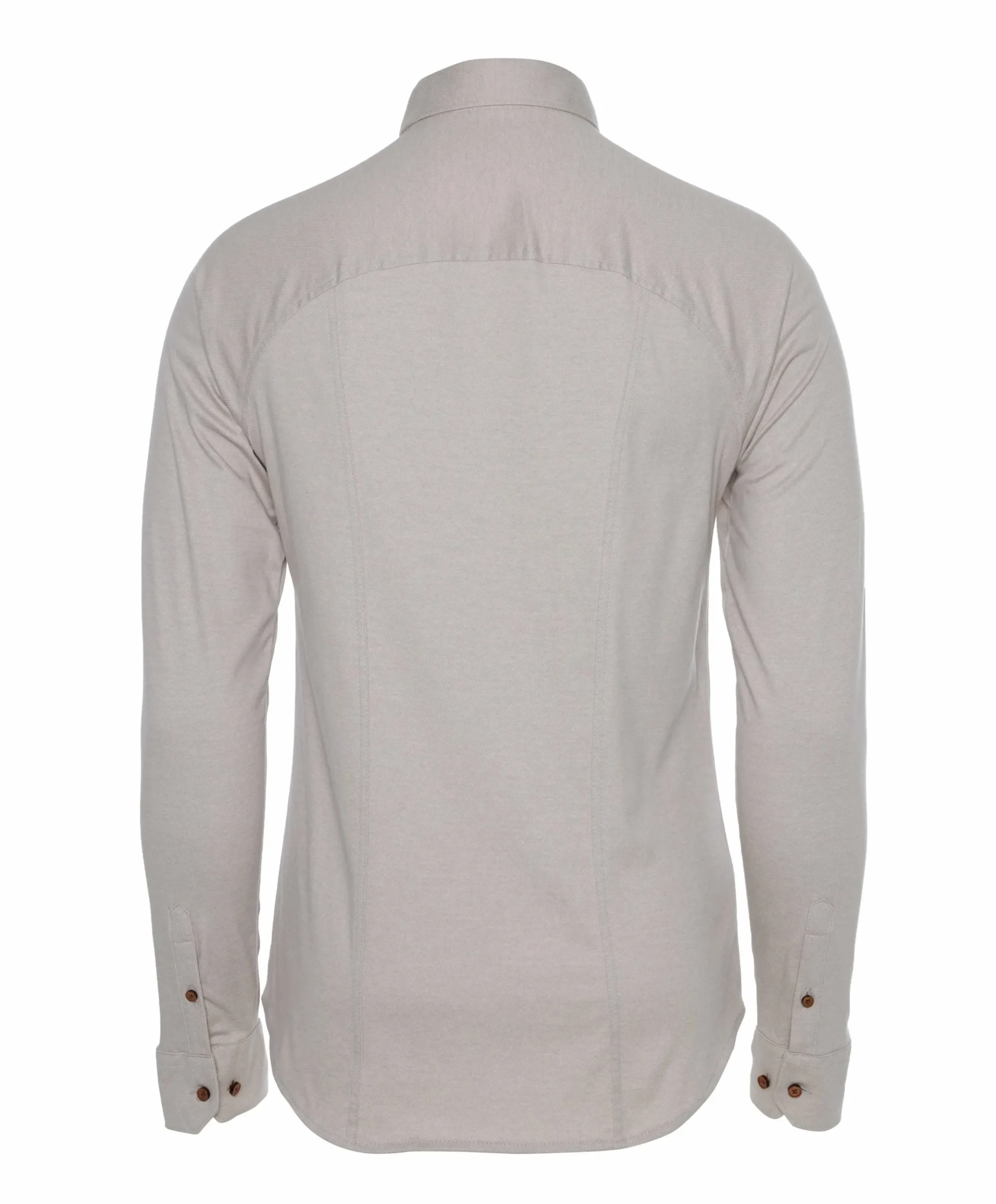 Heren overhemd lange mouw beige