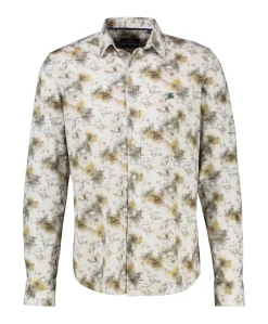 Heren overhemd lange mouw beige