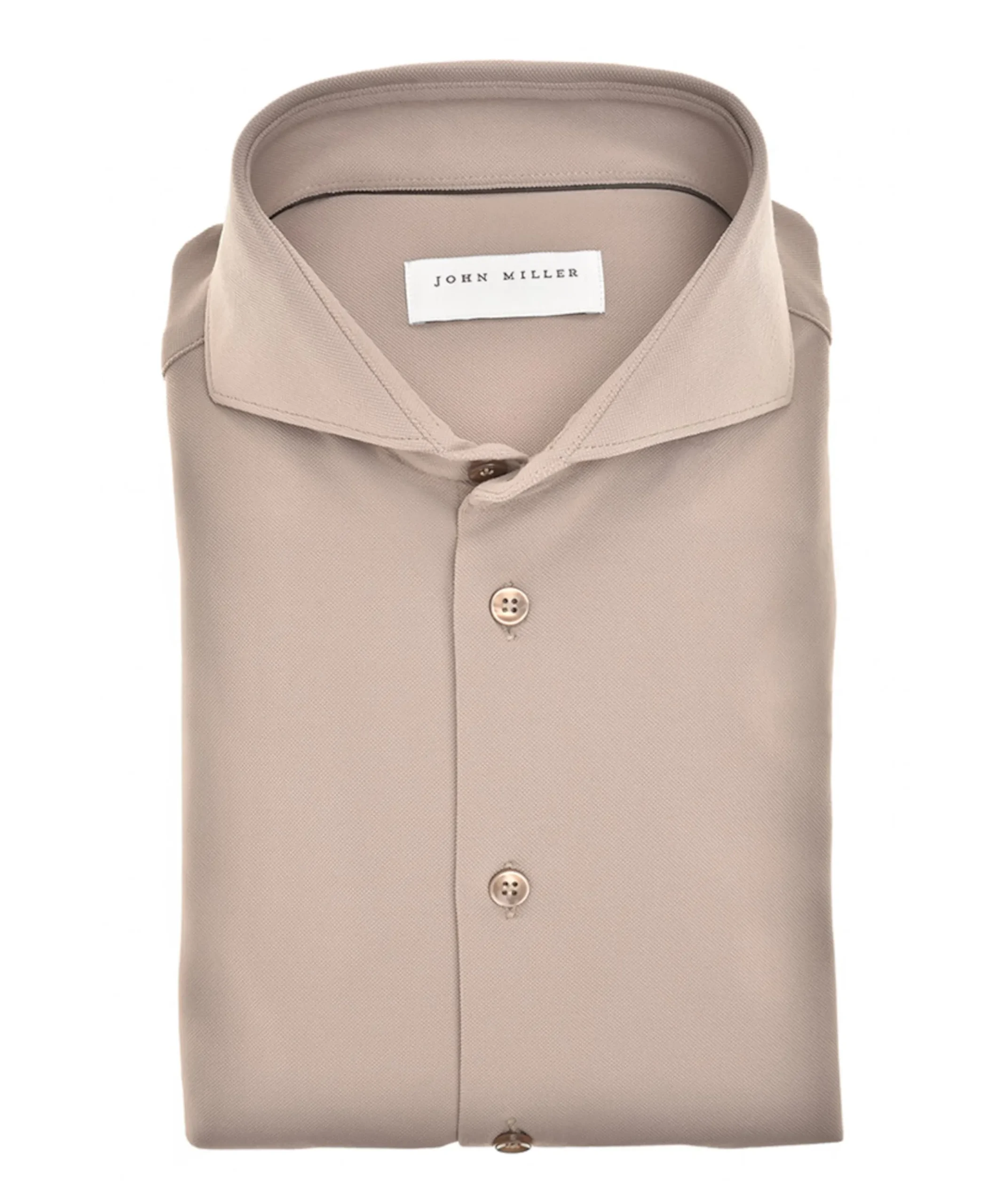 Heren overhemd lange mouw beige