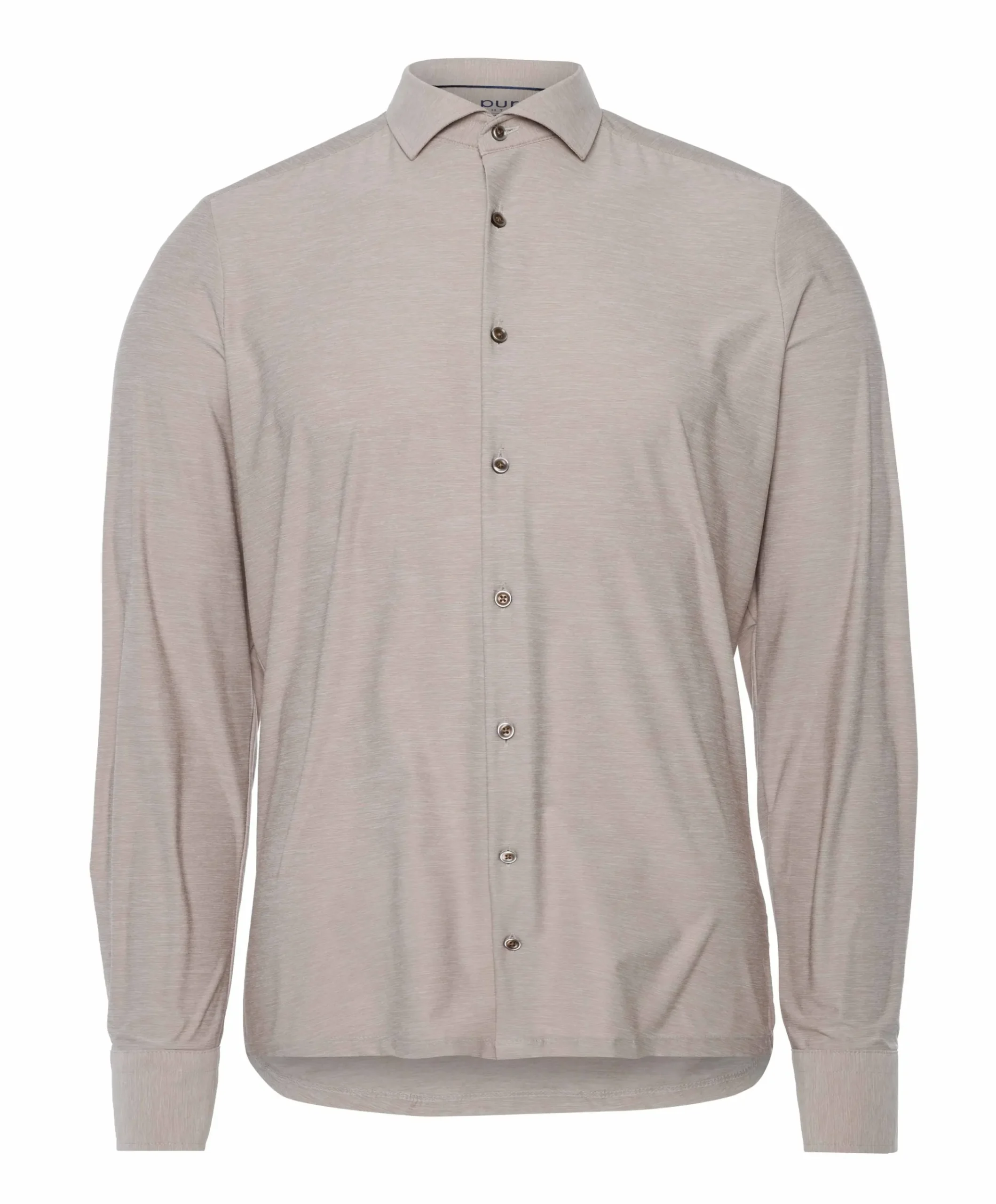 Heren overhemd lange mouw beige