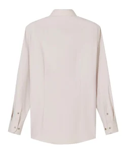 Heren overhemd lange mouw beige
