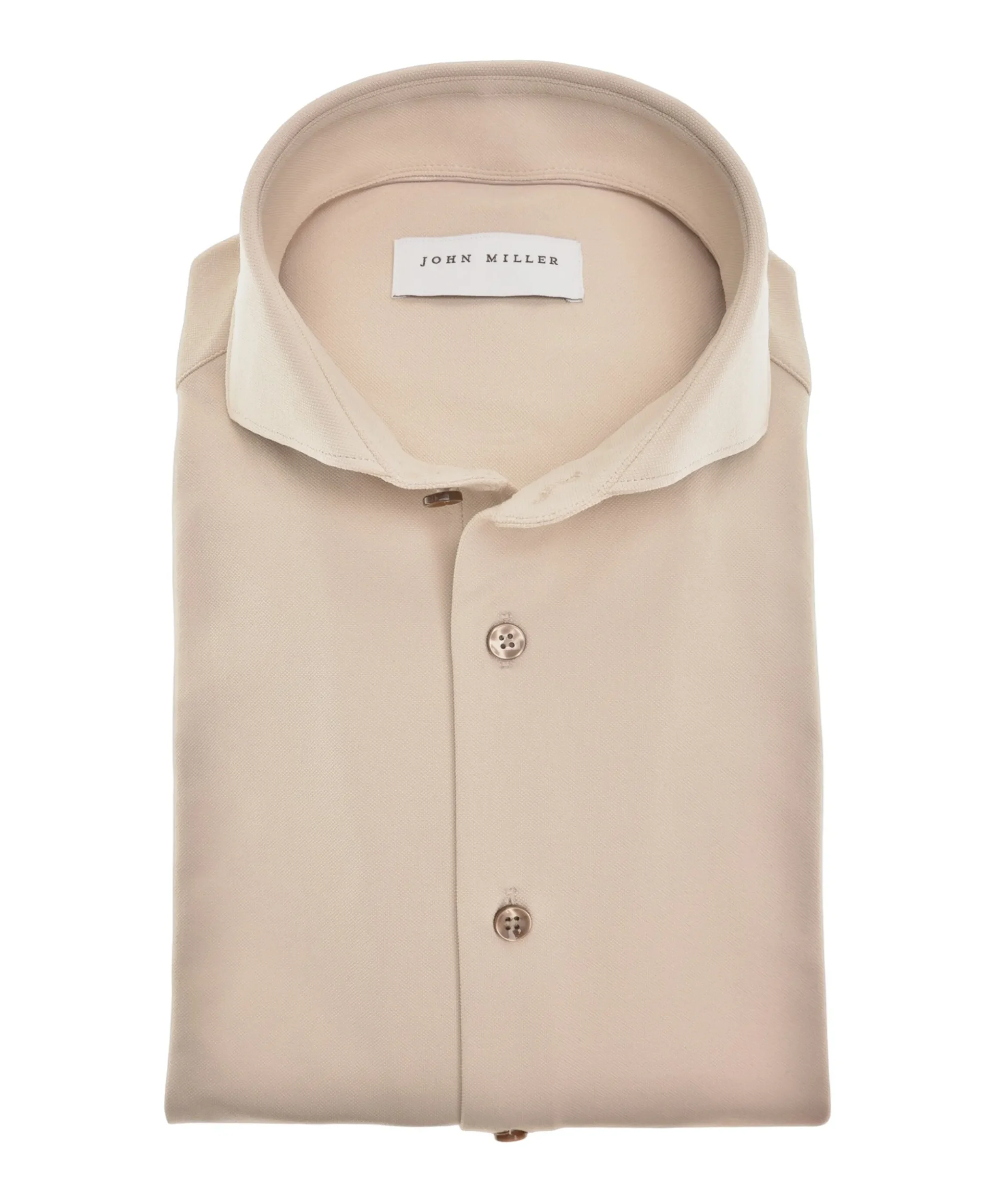 Heren overhemd lange mouw beige