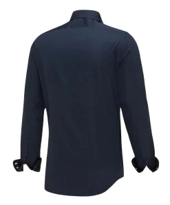 Heren overhemd lange mouw blauw