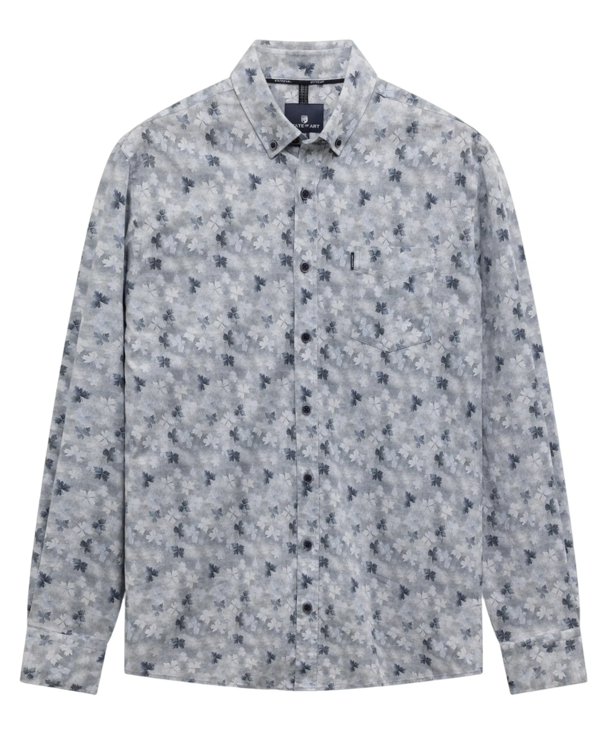 Heren overhemd lange mouw blauw