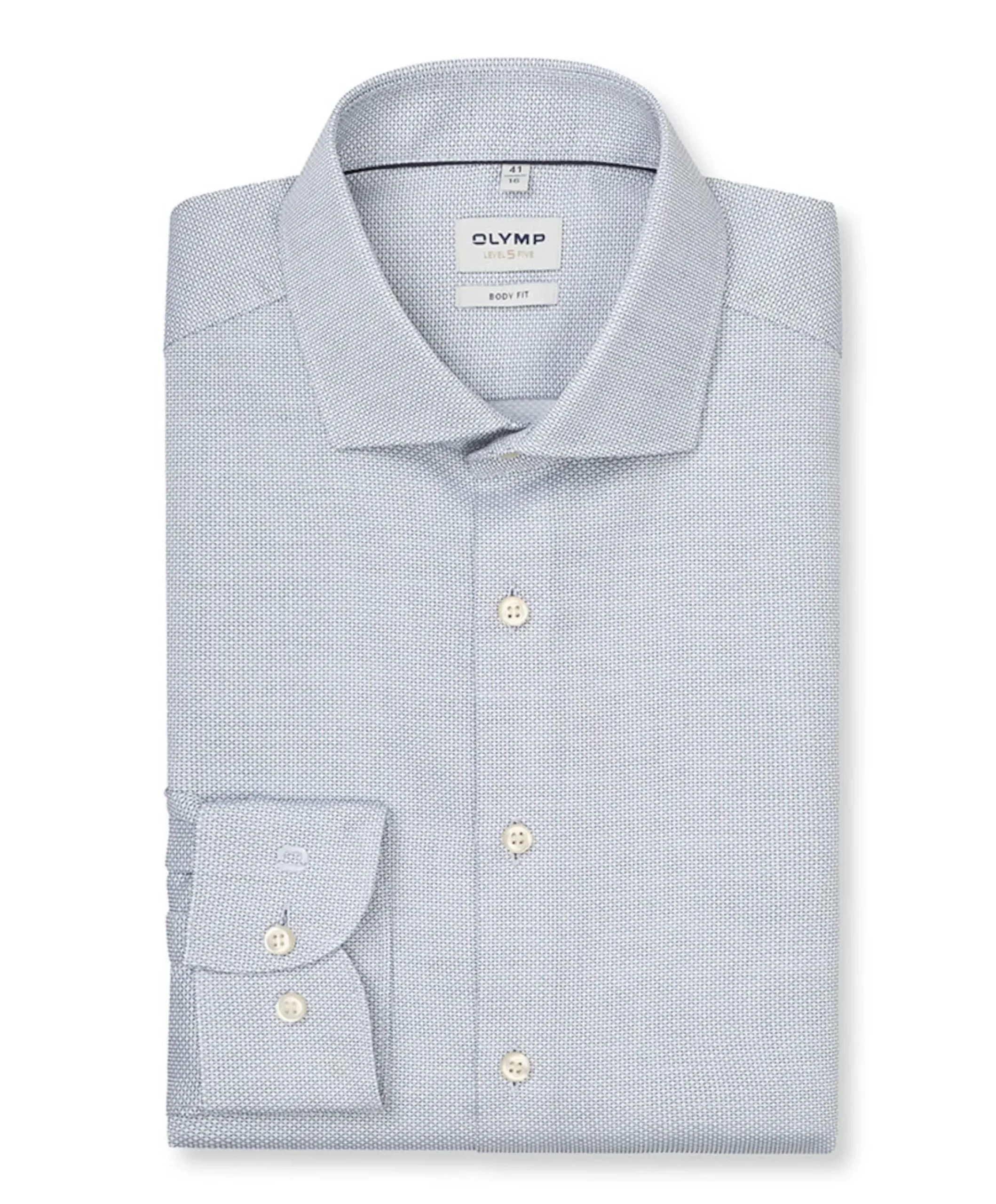 Heren overhemd lange mouw blauw