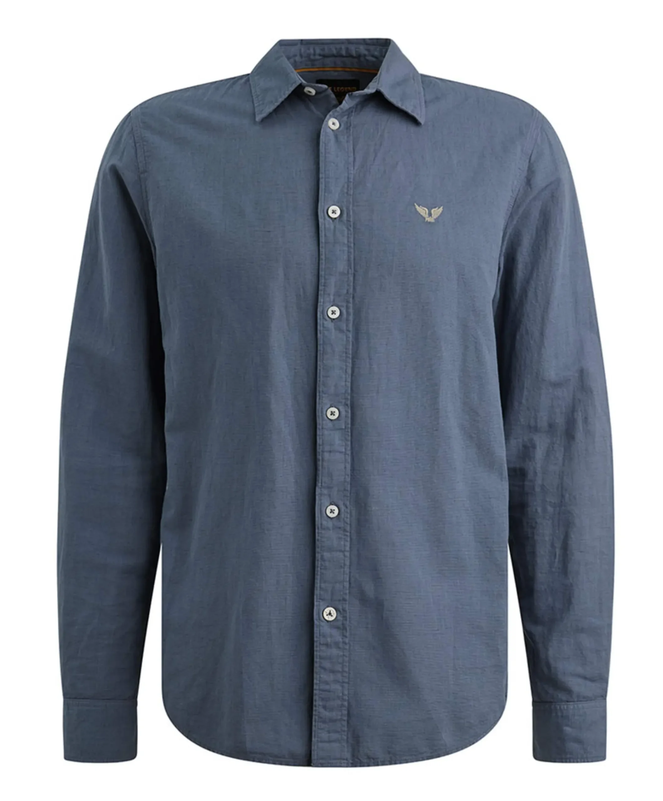 Heren overhemd lange mouw blauw