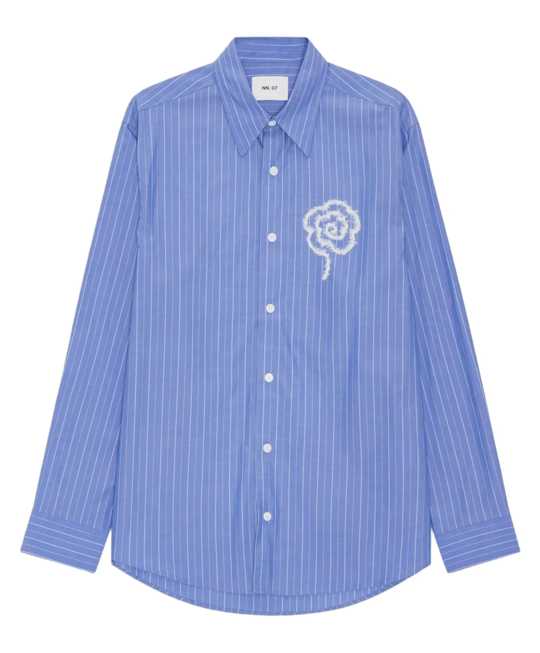 Heren overhemd lange mouw blauw