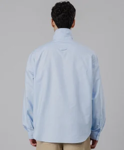 Heren overhemd lange mouw blauw