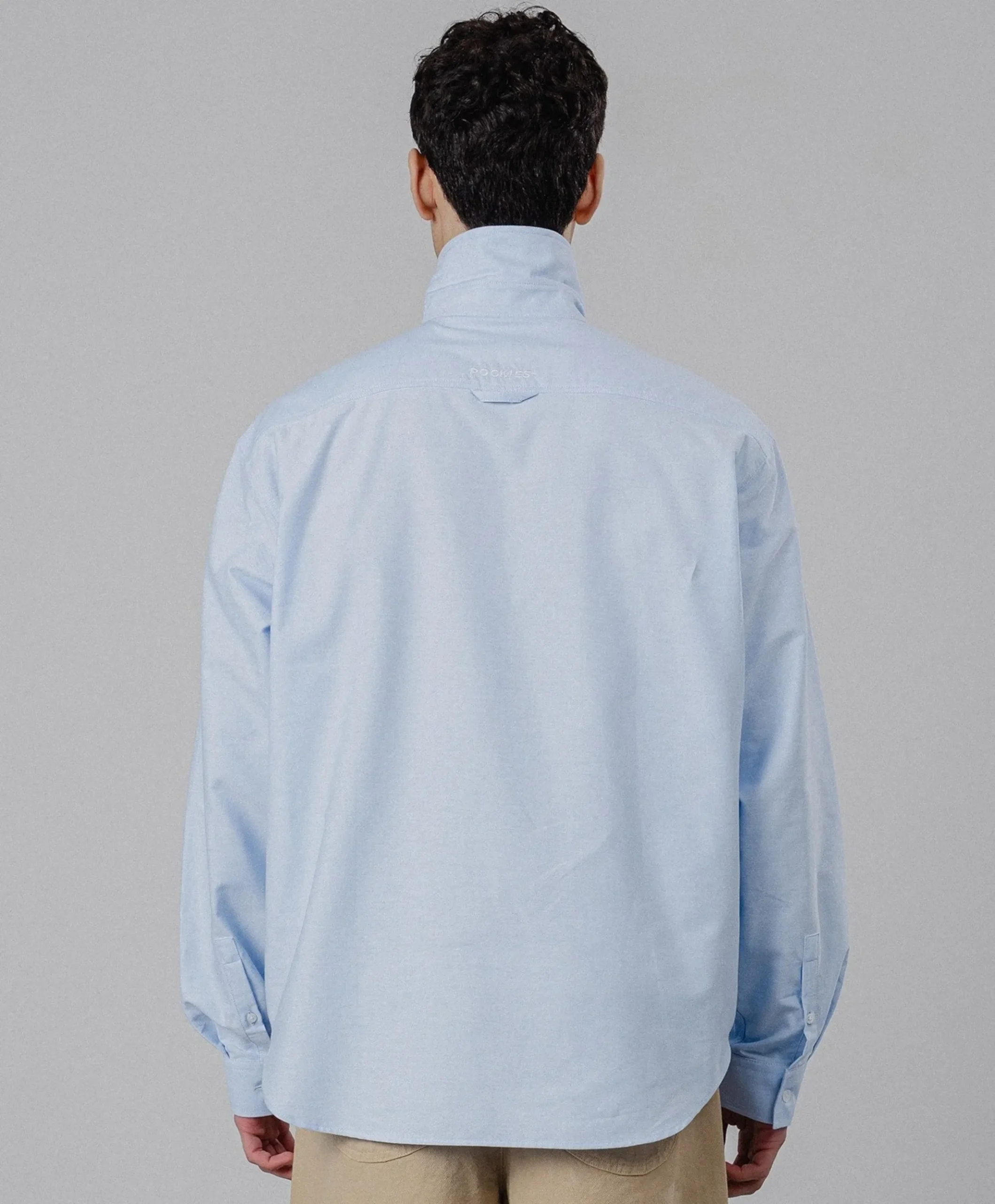 Heren overhemd lange mouw blauw