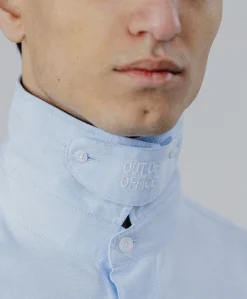 Heren overhemd lange mouw blauw