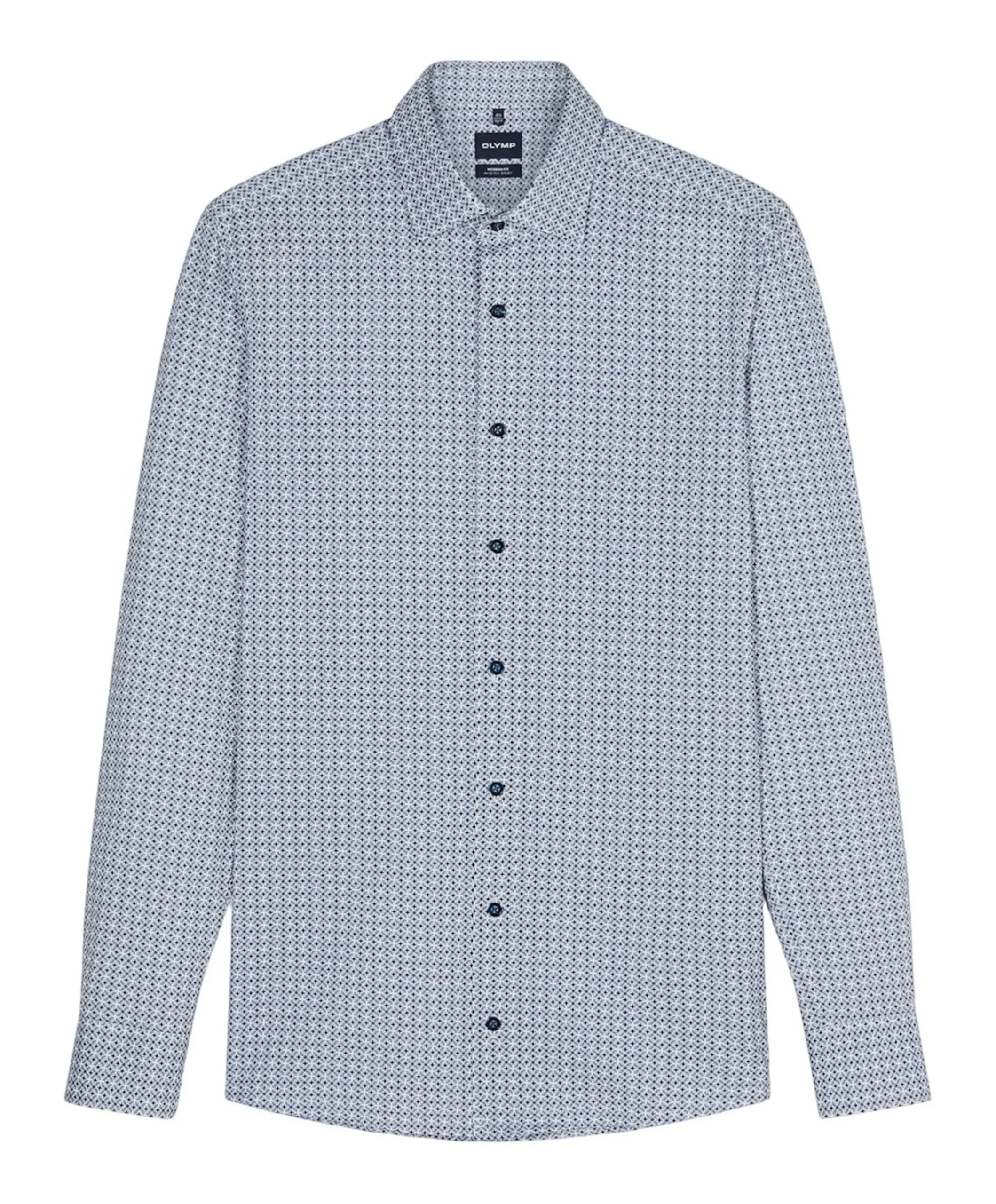 Heren overhemd lange mouw blauw
