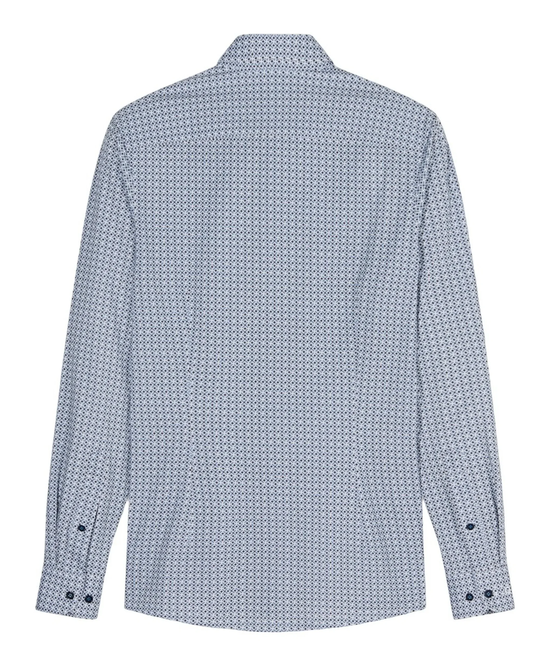 Heren overhemd lange mouw blauw