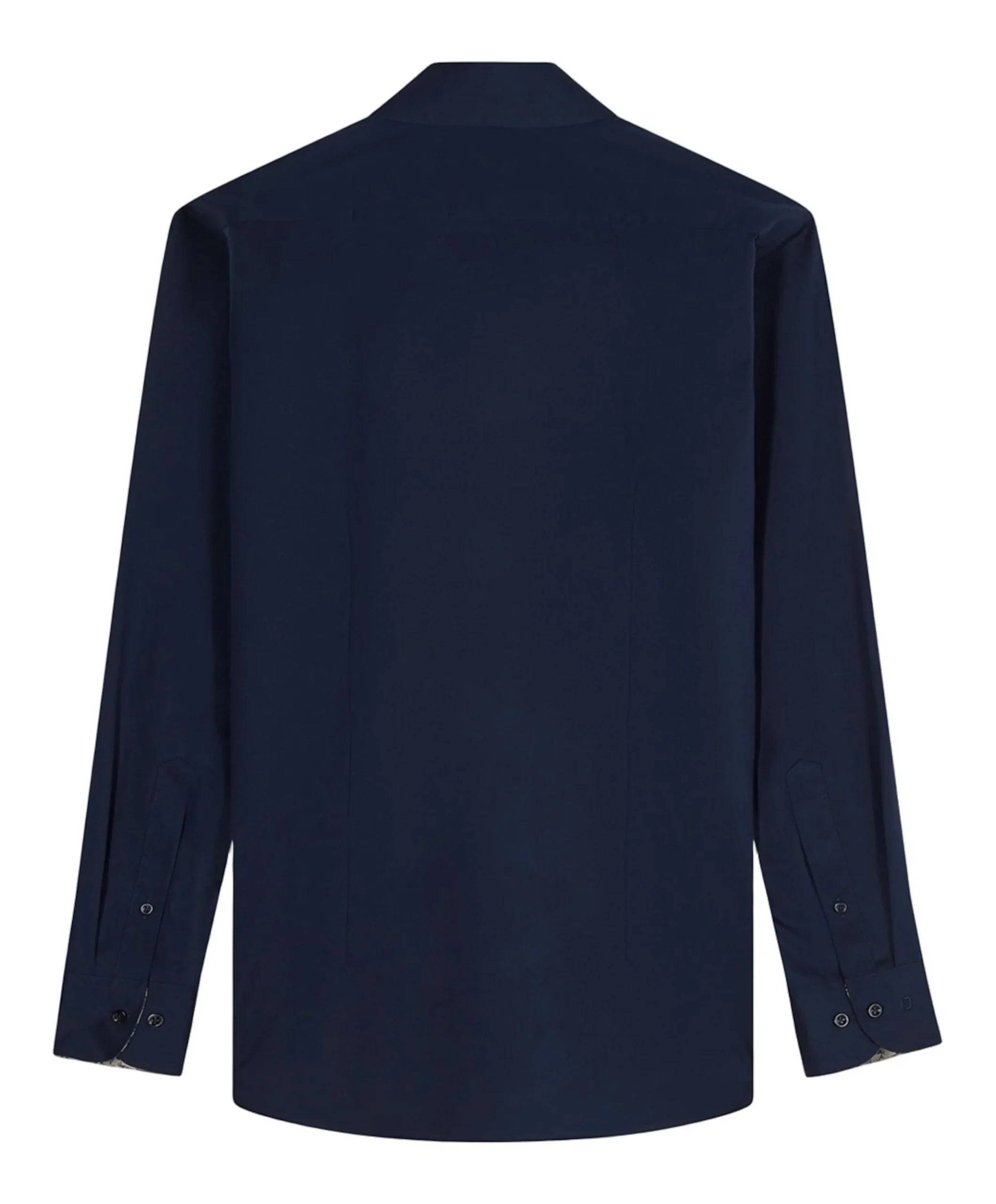 Heren overhemd lange mouw blauw