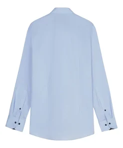 Heren overhemd lange mouw blauw