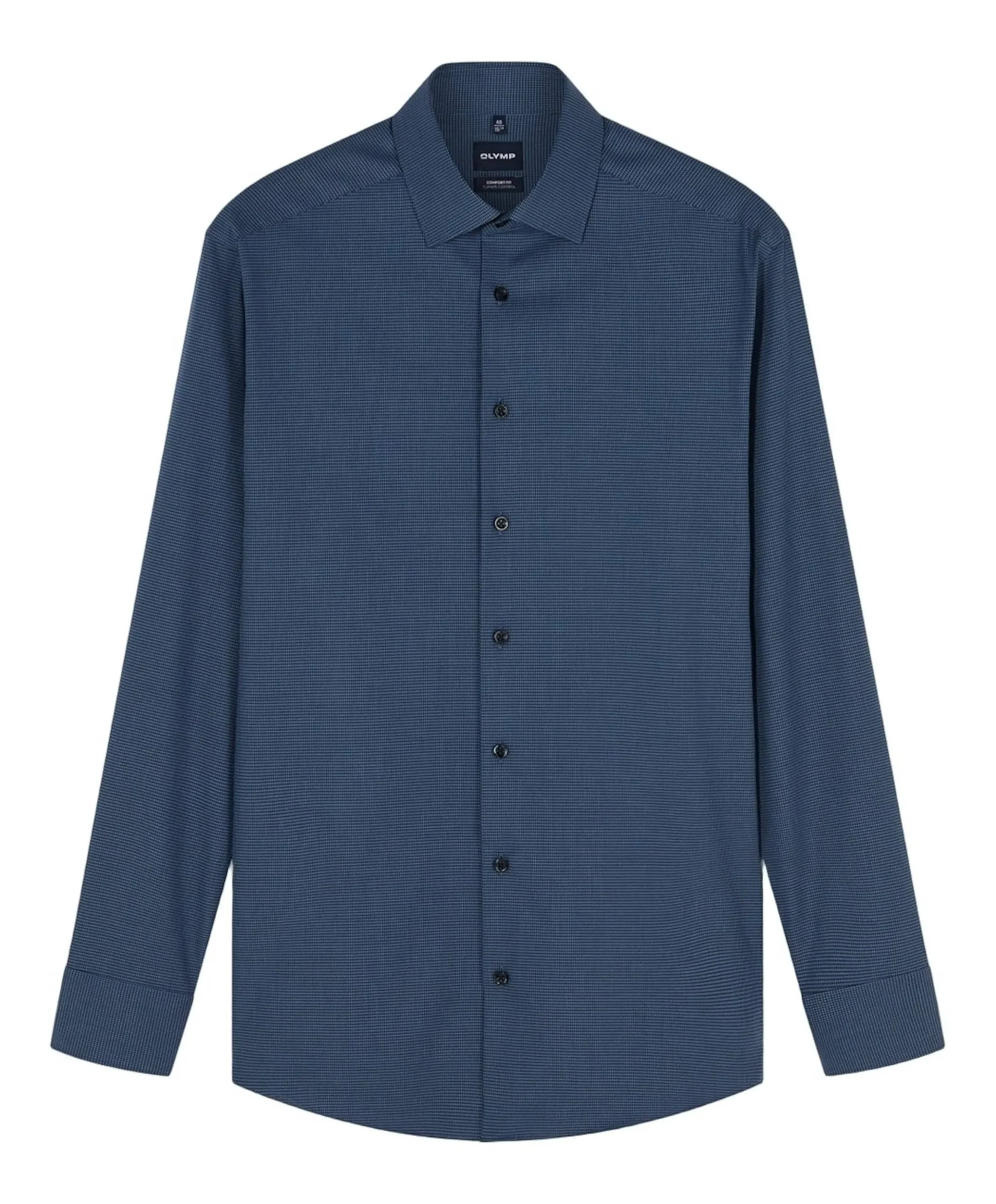 Heren overhemd lange mouw blauw